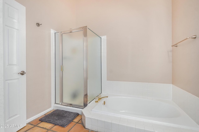 6118 E Star Valley St, Mesa, AZ 85215 - full bathroom with a stall shower, tile patterned flooring, and a bath