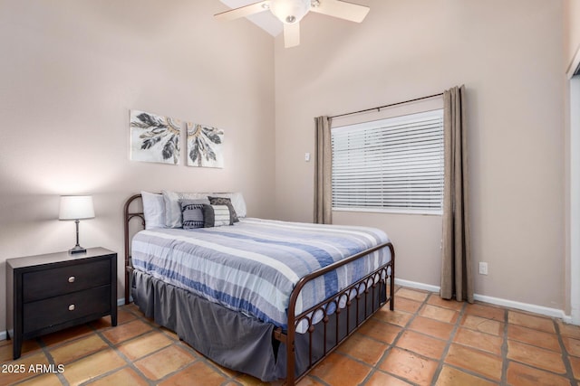 6118 E Star Valley St, Mesa, AZ 85215 - bedroom featuring a high ceiling, baseboards, and a ceiling fan