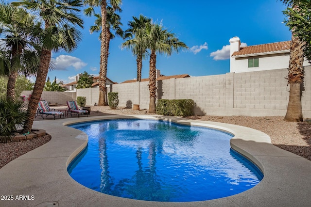 6118 E Star Valley St, Mesa, AZ 85215 - view of swimming pool with a patio, a fenced backyard, and a fenced in pool