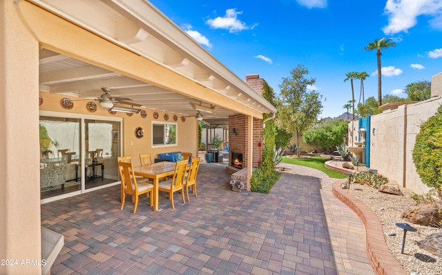 view of patio / terrace with ceiling fan