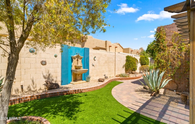 view of yard featuring a patio