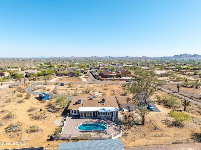 1024 E Saddle Mountain Rd, Phoenix, AZ 85086 - aerial perspective of suburban area featuring a mountain backdrop and a pool