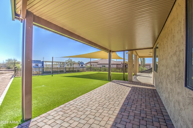 view of patio with a fenced backyard