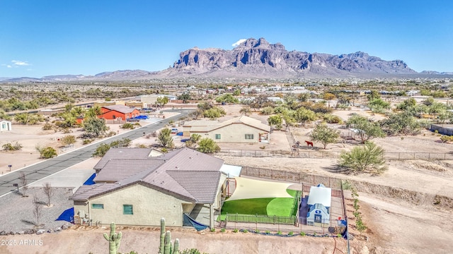 aerial view featuring a mountain view