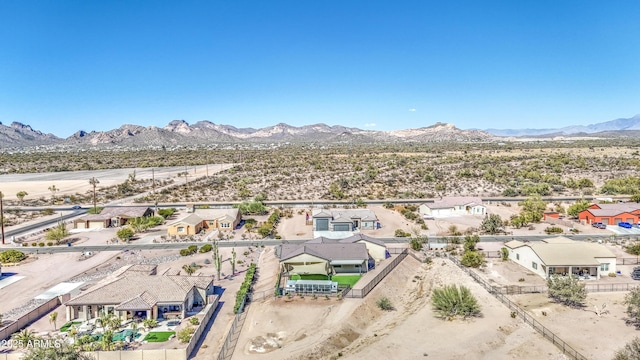 aerial view with a residential view and a mountain view