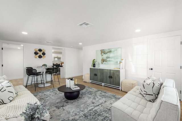 living room featuring wood-type flooring