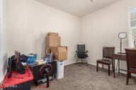 miscellaneous room with carpet floors