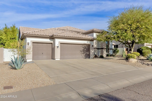 view of front of house with a garage