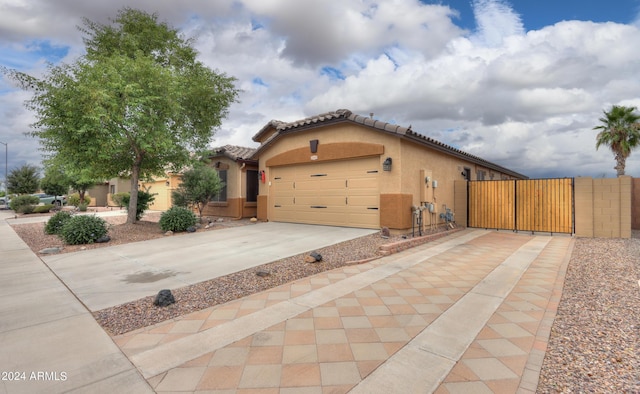 view of front of house with a garage