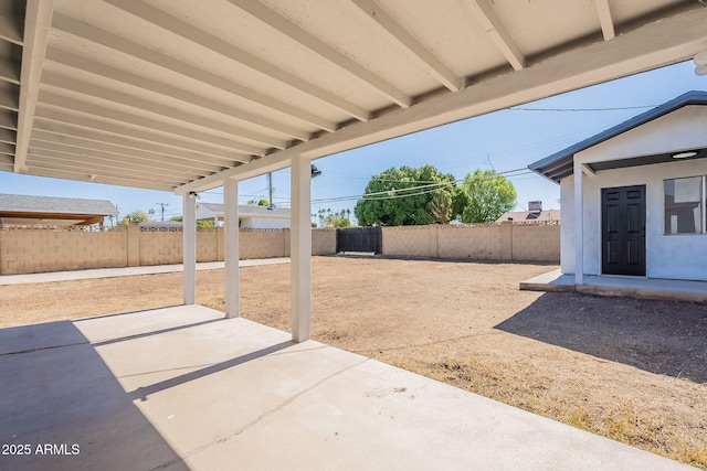 view of patio with a fenced backyard