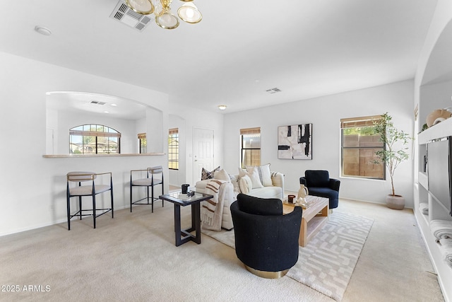 view of carpeted living room