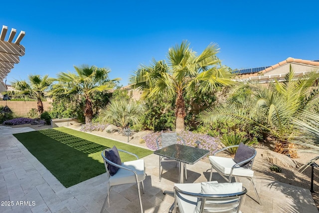 view of patio / terrace with outdoor dining area and a fenced backyard