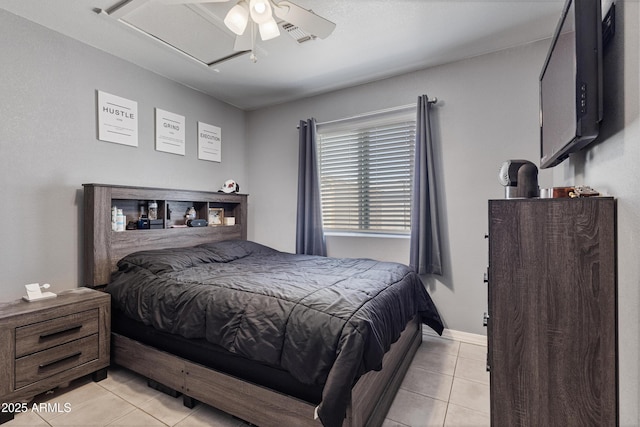 4410 S 12th Dr Unit 1-2, Phoenix, AZ 85041 - bedroom with light tile patterned floors, a ceiling fan, and baseboards