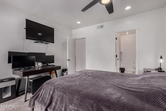 10101 N Arabian Trl Unit 2018, Scottsdale, AZ 85258 - carpeted bedroom featuring recessed lighting and a ceiling fan