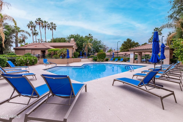 10101 N Arabian Trl Unit 2018, Scottsdale, AZ 85258 - community pool with a patio area, a gazebo, and fence