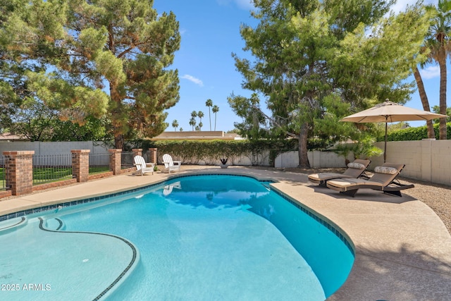 401 E Braeburn Dr, Phoenix, AZ 85022 - view of swimming pool featuring a fenced backyard and a patio