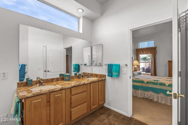 bathroom featuring vanity and tile patterned flooring