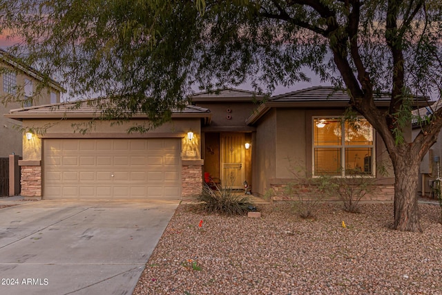 view of front of home featuring a garage