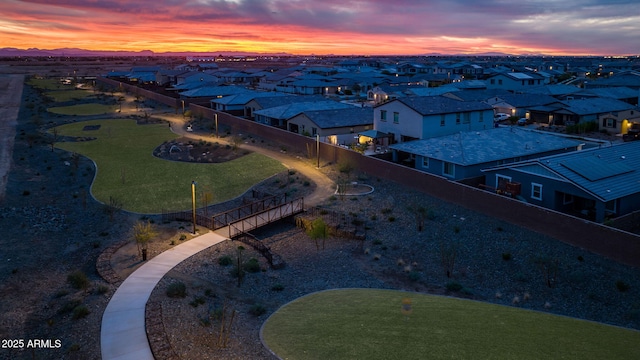 bird's eye view with a residential view