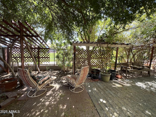 4939 W Harwell Rd, Laveen, AZ 85339 - wooden terrace featuring fence and a pergola
