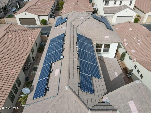 drone / aerial view with a residential view