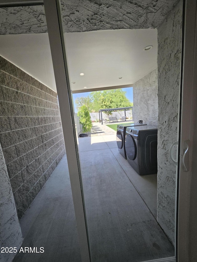 exterior space featuring concrete flooring