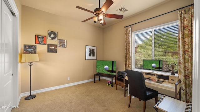 36813 N 109th Way, Scottsdale, AZ 85262 - office space with ceiling fan and light colored carpet