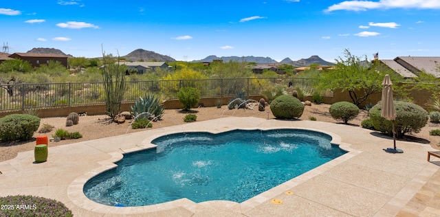 36813 N 109th Way, Scottsdale, AZ 85262 - view of pool featuring a mountain view, a fenced backyard, and a patio area