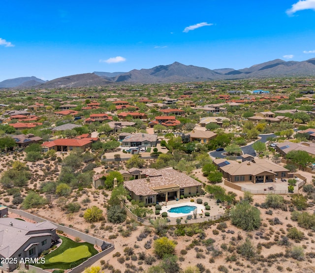 36813 N 109th Way, Scottsdale, AZ 85262 - aerial view of residential area featuring a mountain backdrop and a pool area