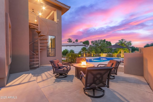 12015 S Tuzigoot Dr, Phoenix, AZ 85044 - view of patio featuring an outdoor fire pit