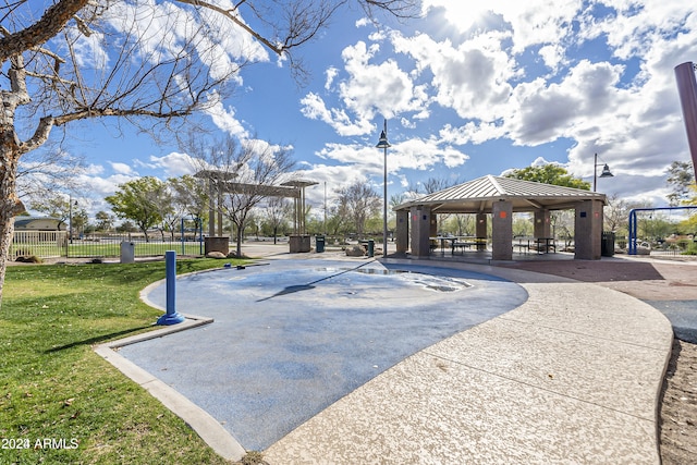 view of home's community featuring a gazebo and a lawn