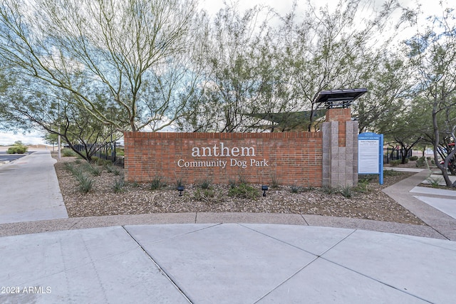 view of community sign