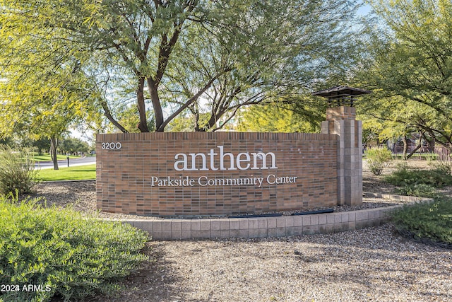 view of community sign