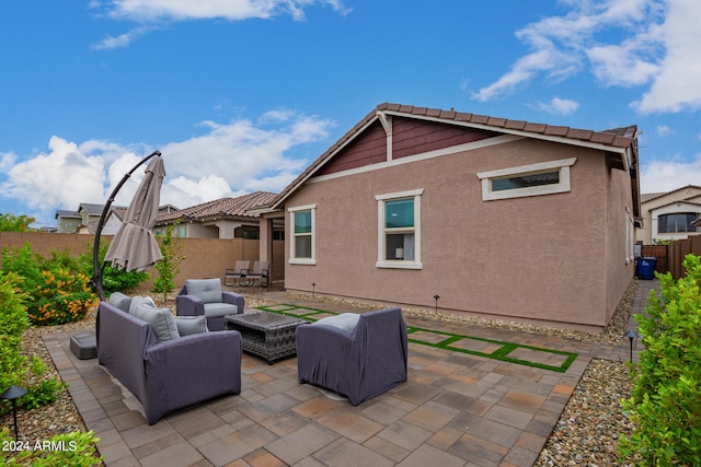 view of patio with an outdoor hangout area