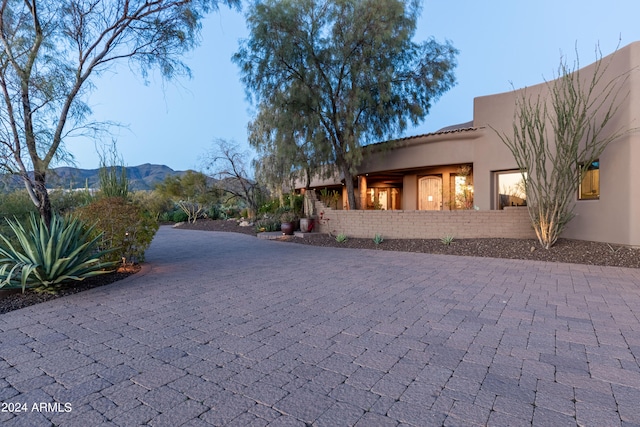 exterior space with a mountain view