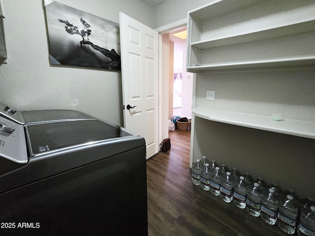 washroom featuring dark hardwood / wood-style floors