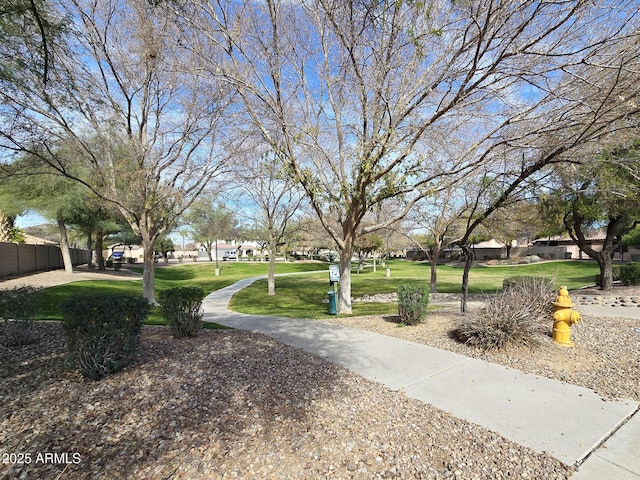 view of community featuring a lawn