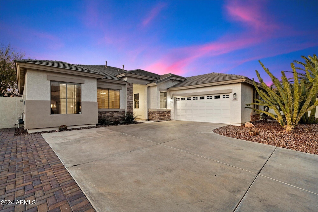 view of front facade with a garage