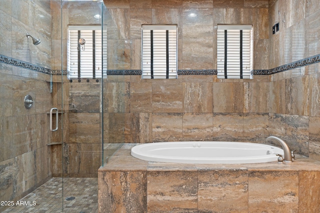3215 E Constance Way, Phoenix, AZ 85042 - full bath featuring a shower stall, a garden tub, and plenty of natural light