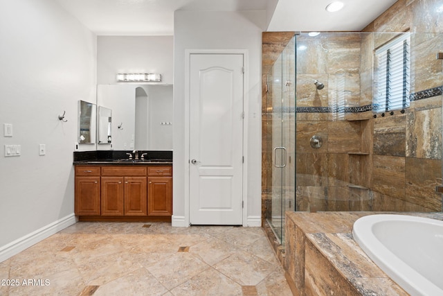 3215 E Constance Way, Phoenix, AZ 85042 - full bathroom with a garden tub, vanity, and a shower stall