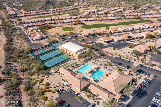 bird's eye view with a residential view