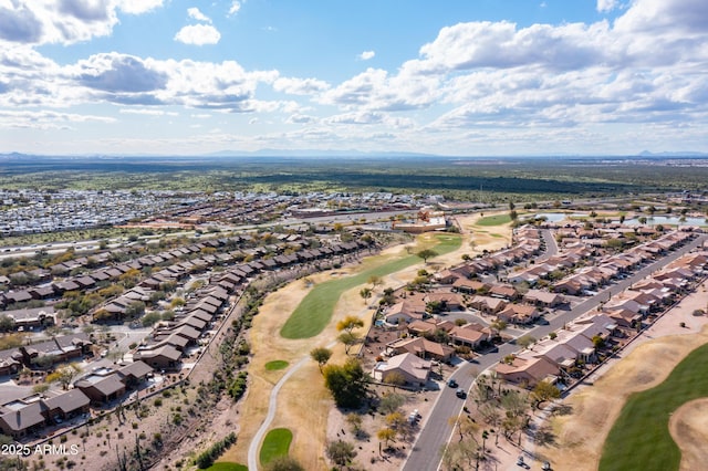 aerial view with a residential view and golf course view