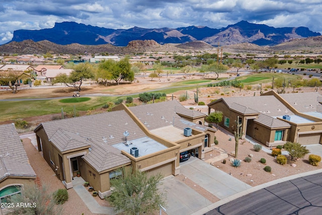 bird's eye view with a residential view and a mountain view