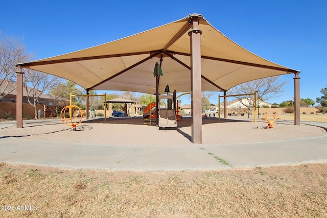 view of community featuring playground community