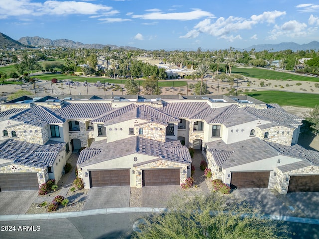 bird's eye view featuring a mountain view