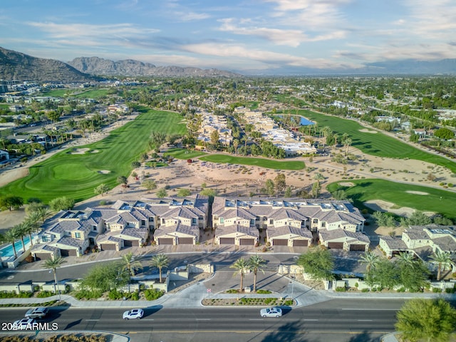 drone / aerial view with a mountain view