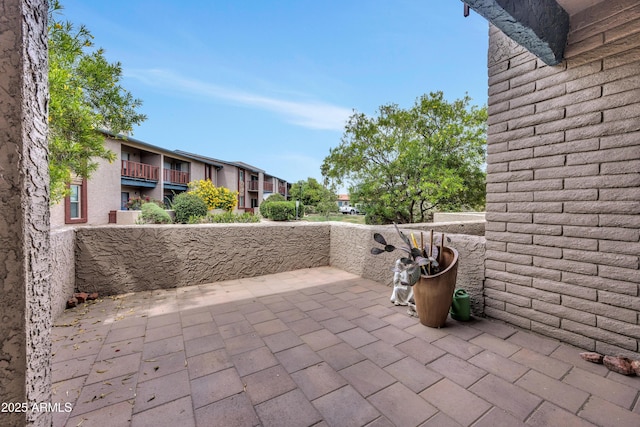 view of patio featuring a residential view