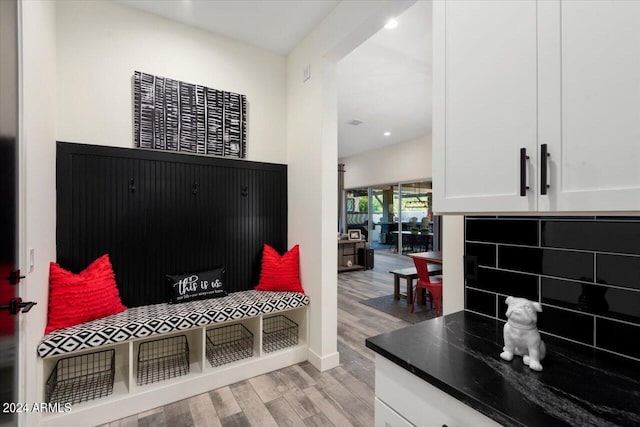 mudroom featuring light wood-type flooring