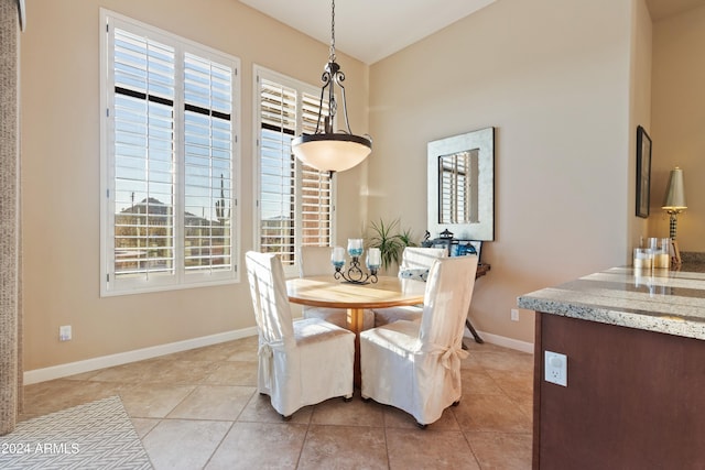 view of tiled dining space