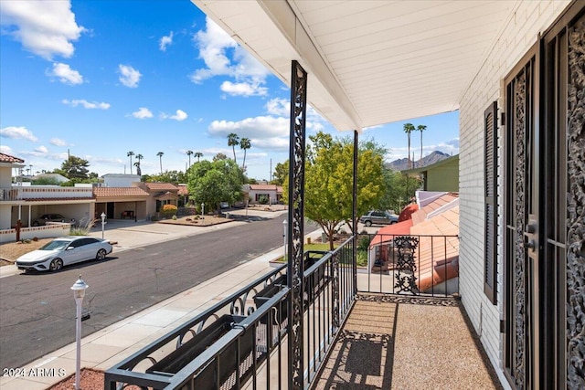 balcony with a mountain view